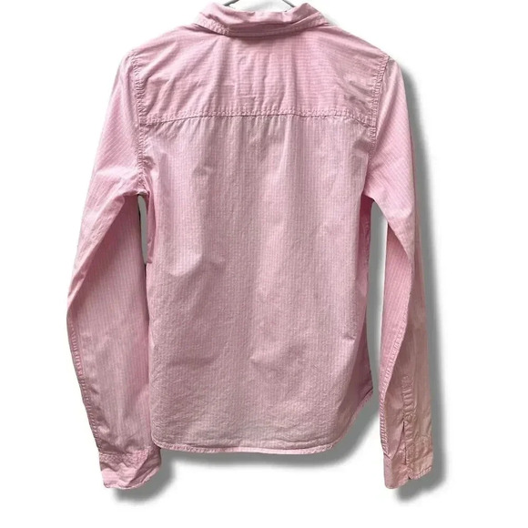 Abercrombie & Fitch Women's Pink Gingham Check Long Sleeve Button-Up Shirt M - Picture 2 of 5